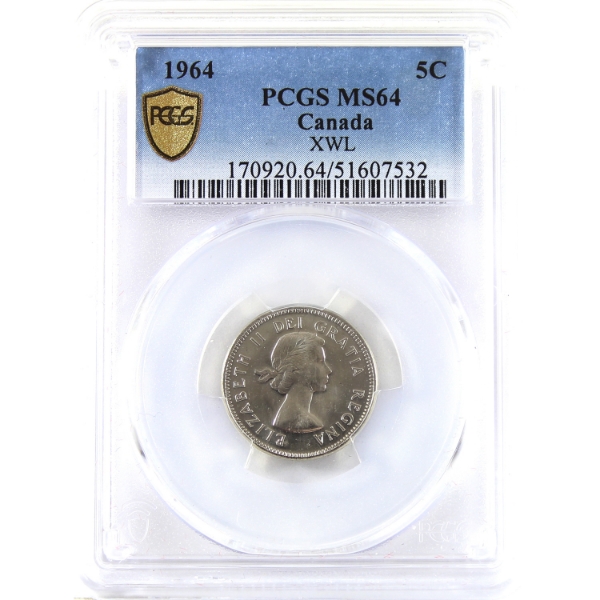 5-cent 1964 XWL PCGS MS64