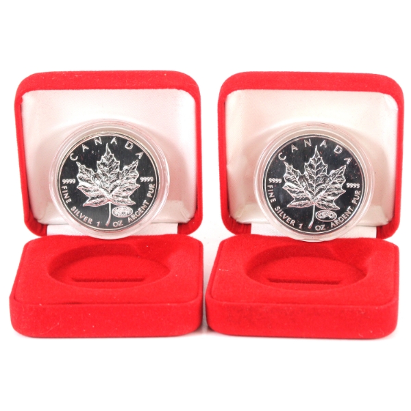 2x 1999-2000 $5 SML with Fireworks Privy. 1oz .9999 Fine Silver. 2pcs (Tax Exempt)