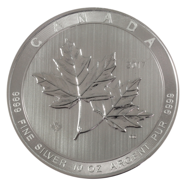 10oz 2017 $50 Magnificent Maple Leaves .9999 Fine Silver Round (Tax Exempt)