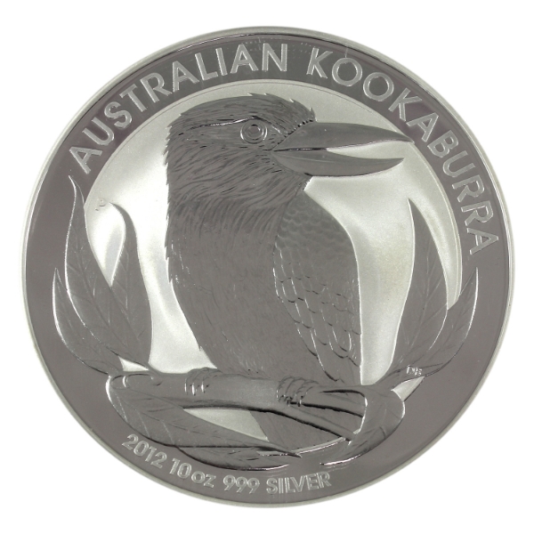 10oz Australia 2012 $10 Kookaburra .999 Fine Silver Coin (Tax Exempt)