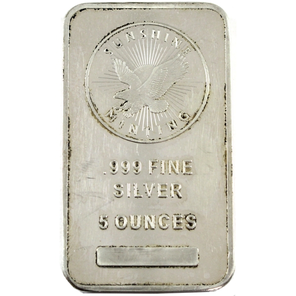 5oz Sunshine Mint .999 Fine Silver Bar (Tax Exempt)