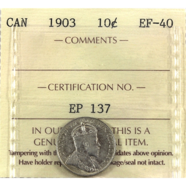 10-cent 1903 ICCS EF40