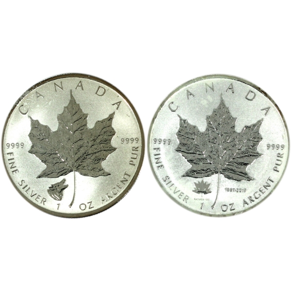 2x 1oz 2016 Wolf Privy & 2017 150th Ann. Privy $5 .9999 Fine SML. 2pcs (Tax Exempt)