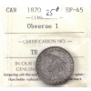 Image 1 : 25-cent 1870 Obverse 1 ICCS EF45