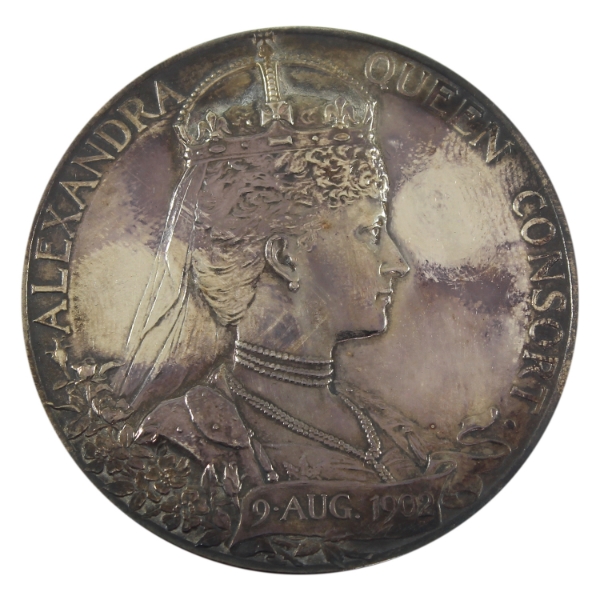 Great Britain 1902 Edward VII Coronation Large Medal (Eimer-1871a) 85.8g-Sterling Silver, 55mm