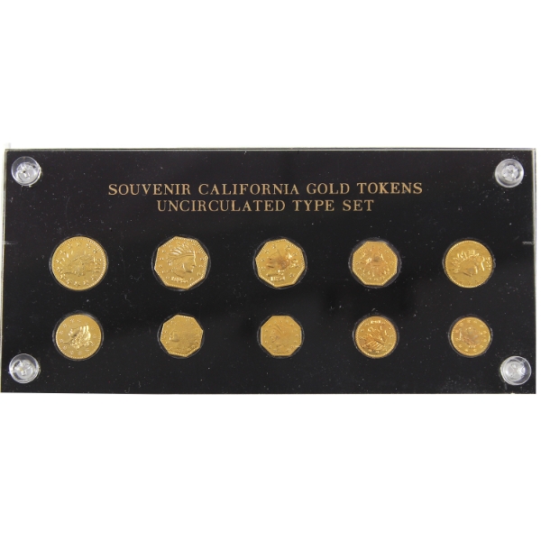 Souvenir California Gold Tokens Uncirculated Type Set in Holder