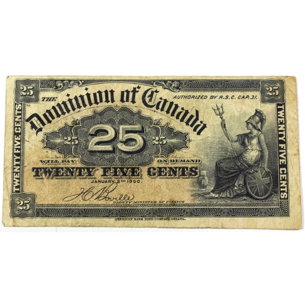 DC-15b 1900 25-cent Shinplaster VF Boville
