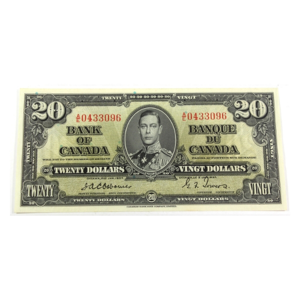 BC-25a 1937 $20 UNC Osborne-Towers SN: A/E0433096
