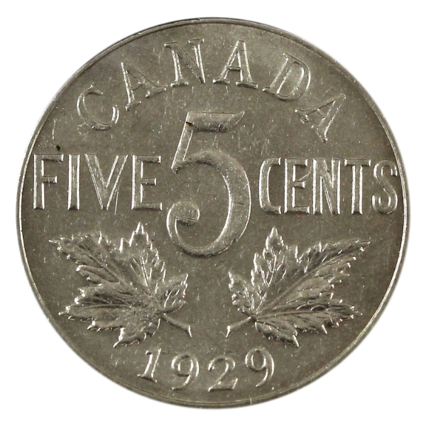 5-cent 1929 AU-UNC