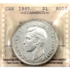 Image 1 : Silver $1 1945 ICCS AU50