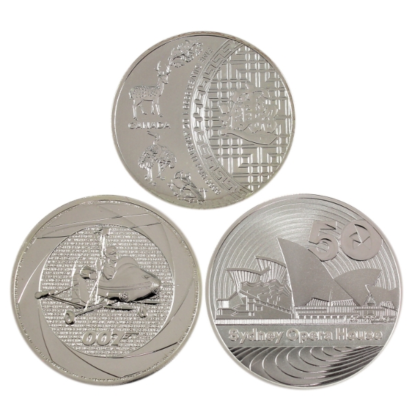 3x 1oz World Mixed Denomination Assorted Fine Silver Rounds. 3pcs (Tax Exempt)