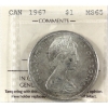 Silver $1 1967 ICCS MS65