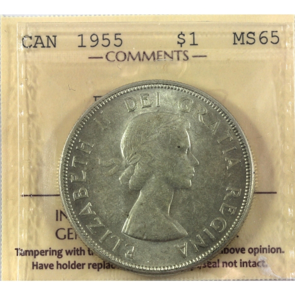 Silver $1 1955 Fu Manchu ICCS MS65