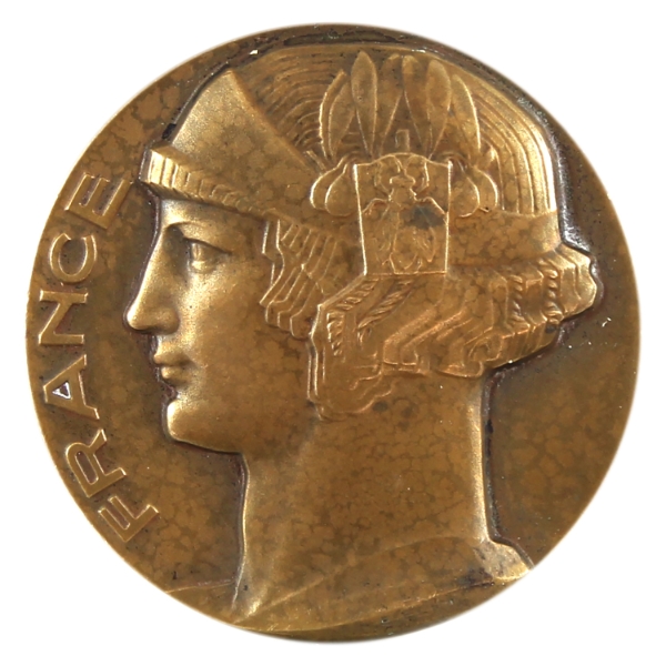 France 1928 Centenary of the French Invention of Metal Eyelets 25.62-Bronze, 34.5mm