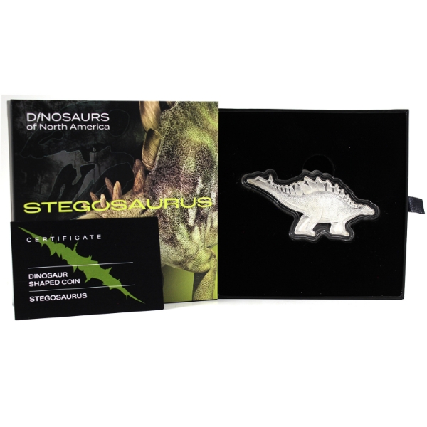 Solomon Islands Silver 2022 $5 Dinosaurs of North America: Stegosaurus Rex Fine Silver Coin