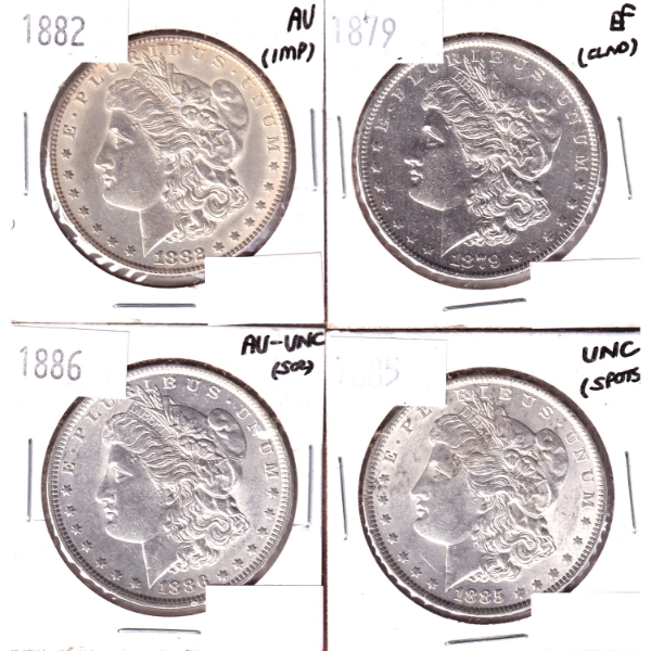 USA Silver 1879-1886 EF-UNC. 4pcs.