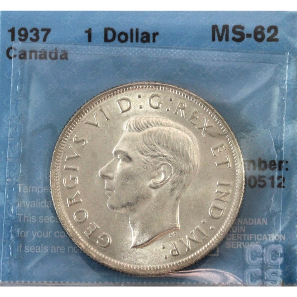 Silver $1 1937 CCCS MS62