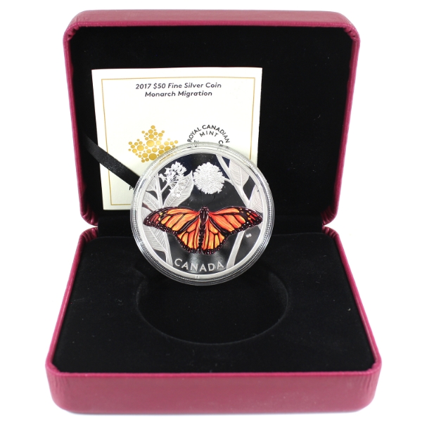 2017 $50 Monarch Migration 3oz .9999 Fine Silver Coin 