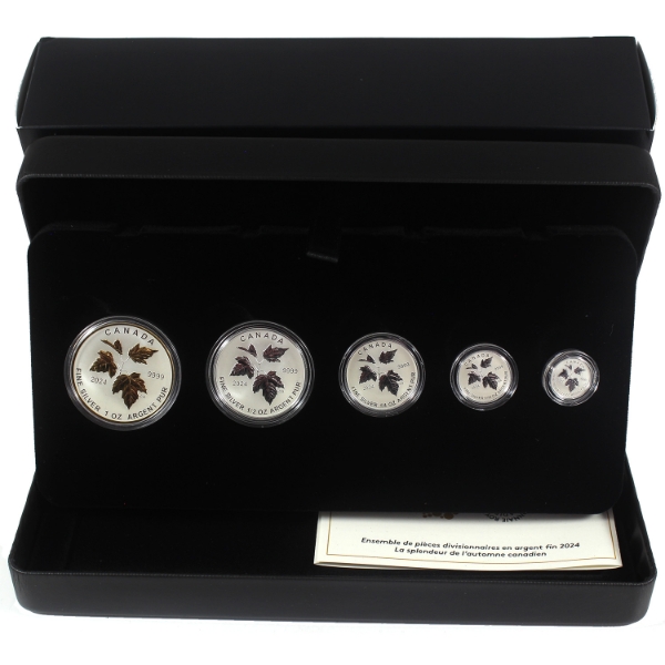 2024 Canada's Autumn Beauty 5-Coin .9999 Fine Silver Fractional Set (Tax Exempt)