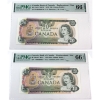 Image 1 : BC-54cA-i 1979 $20 Consecutive PMG GEM UNC66 EPQ Thiessen-Crow SN: 51604666616/617. 2pcs