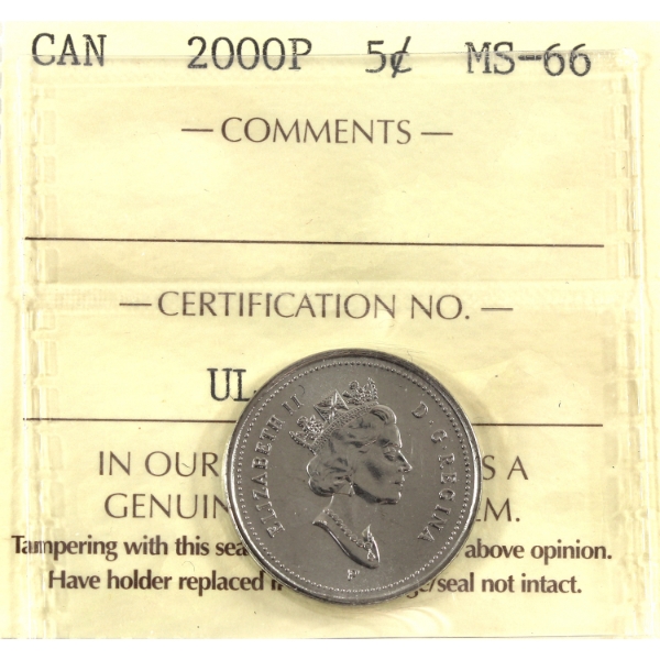 5-cent 2000P ICCS MS66