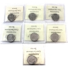 Image 2 : 25-cent 2001P to 2008 ICCS MS65. 7pcs. 