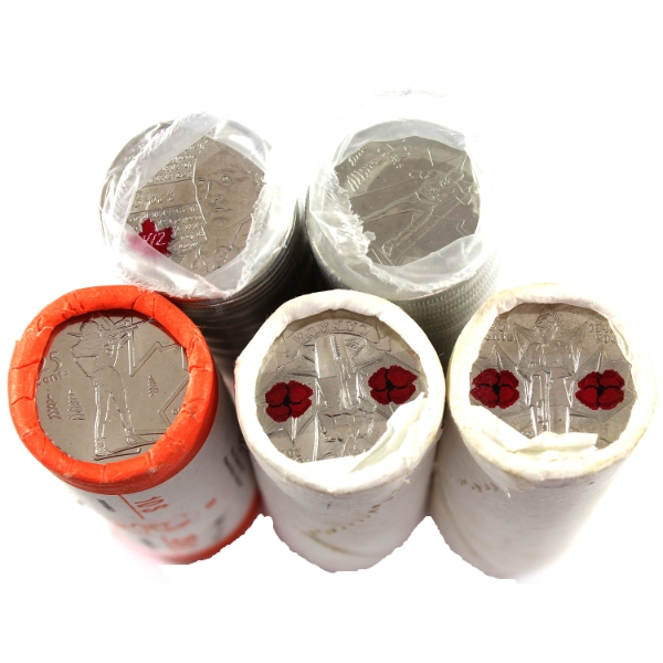 2007-2012 25-cent Rolls of 40pcs. 5 Rolls.