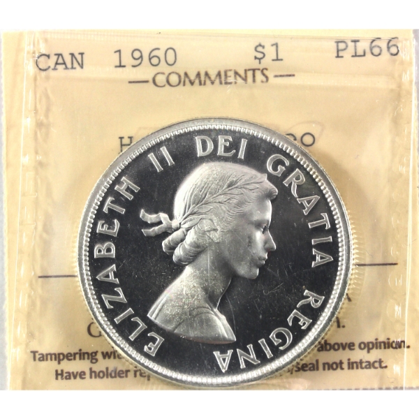 Silver $1 1960 ICCS PL66 HC