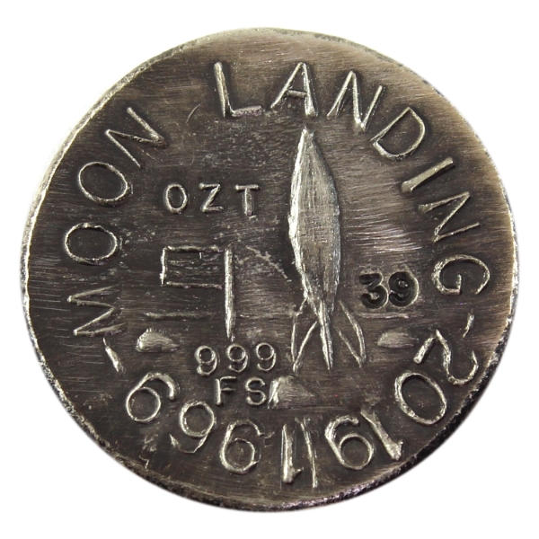 1oz Beaver Bullion/Canadian Coin News 2019 50th Ann. of the 1st Moon Landing .999 Fine Silver Round