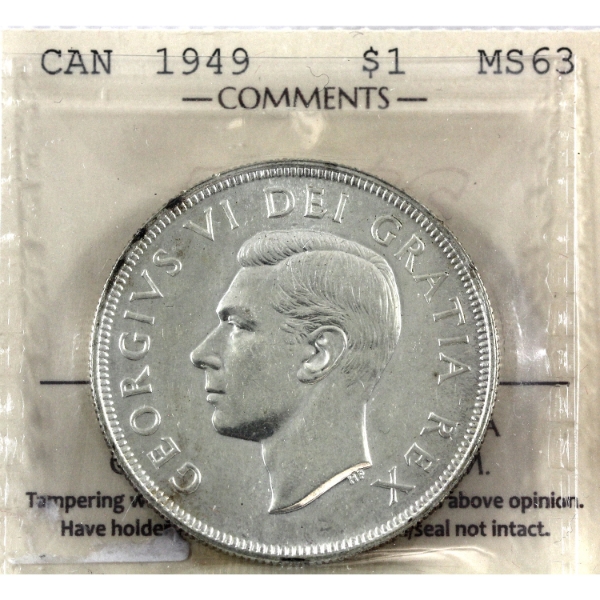 Silver $1 1949 ICCS MS63