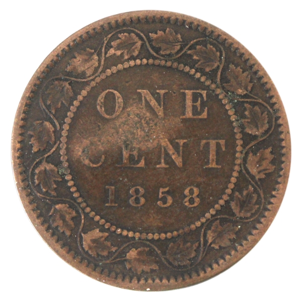 1-cent 1858 Fine (impaired)