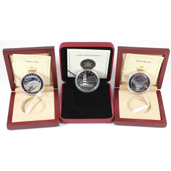2003-2004 Natural Wonders & Lighthouse Series Fine Silver Coins. 3pcs (Tax Exempt)