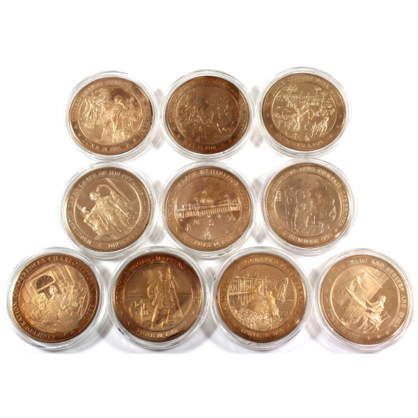 Group Lot of Historical Medals 1.2oz-Bronze, 44mm. 10pcs