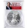Image 1 : USA Silver 2017 1oz .999 Fine Silver Eagle PCGS MS70 First Strike Donald Trump 45th President