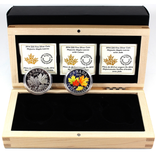 2014 $20 Majestic Maple Leaves Fine Silver Coin Set 