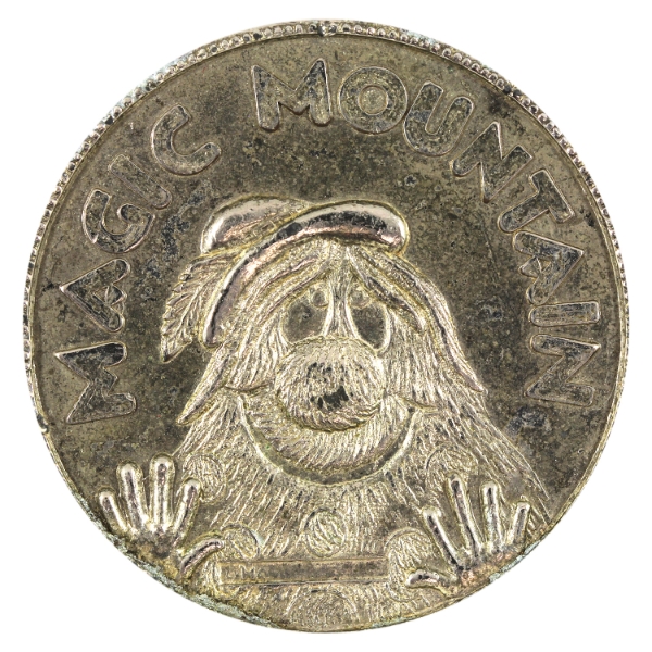 USA N.D. Vintage Six Flags Magic Mountain Troll Medallion 66g-Silver Plate, 45mm