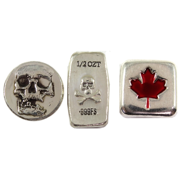 2oz Lot Total! RSSC .999 Fine Silver Bars & Round. 3pcs. (Tax Exempt)