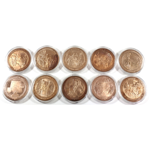 Group Lot of Historical Medals 1.2oz-Bronze, 44mm. 10pcs