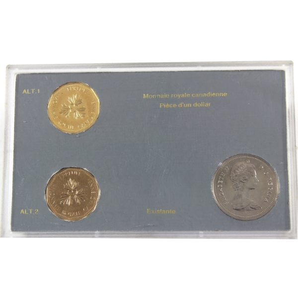 RCM 1985 3-Coin One Dollar Test Token Set in Hard Plastic Case