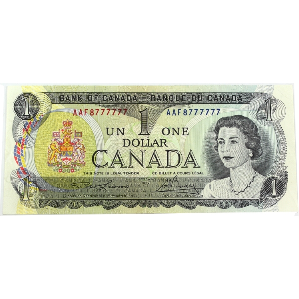 BC-46a-i 1973 $1 Neat Number VF-EF Lawson-Bouey SN: AAF8777777