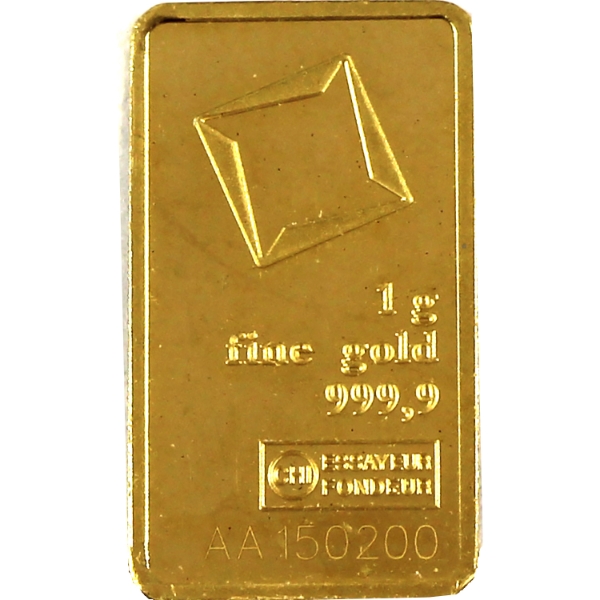 1g Valcambi Suisse .9999 Fine Gold Bar (Tax Exempt)