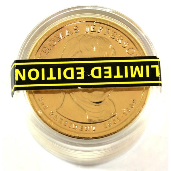 USA 2007 Limited Edition Gold Plated Presidential Dollars. Holder Still Sealed.