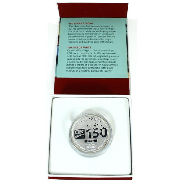 1oz 2017 CIBC 150th Ann. .9999 Fine Silver Round (Tax Exempt)