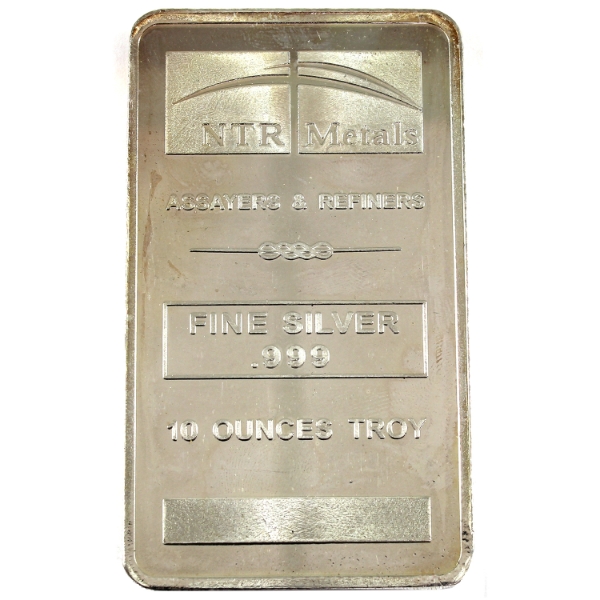 10oz NTR Metals .999 Fine Silver Bar (Tax Exempt)