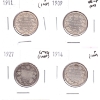 Image 1 : 25-cent 1909-1927 G-VG to F. 4pcs.