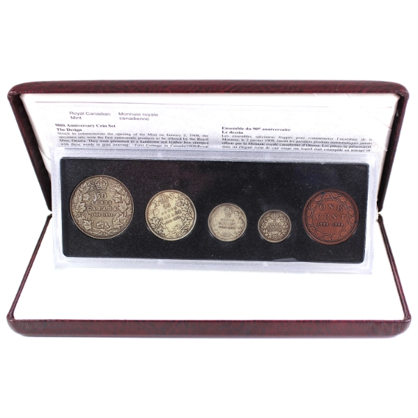 1998 90th Anniversary of the Royal Canadian Mint Sterling Silver Proof Set