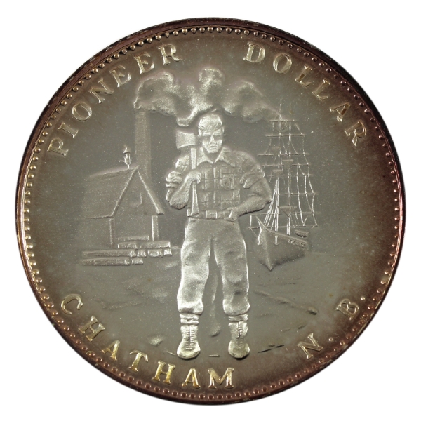Canada-Chatham NB 1980 $1 Pioneer Days Trade Dollar 16.42g-Silver, 39.5mm (Tax Exempt)