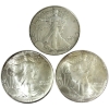 Image 1 : 3x 1oz USA 1986 $1 .999 Fine Silver Eagles. First year of issue! 3pcs (Tax Exempt)