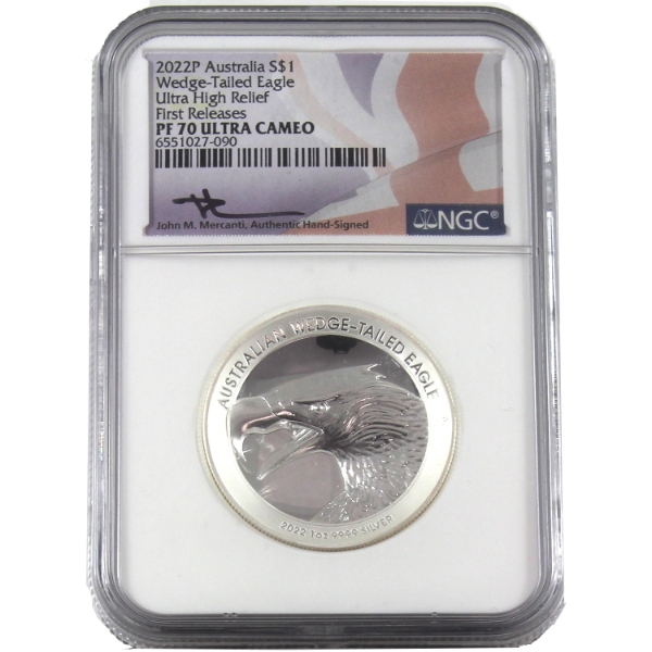 Australia Silver 2022P $1 Wedge-Tailed Eagle Ultra High Relief Fine Silver Coin NGC PF70 Ultra Cameo