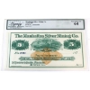 Image 6 : Manhattan Silver Mining Co 1870's Austin, NV Legacy CUNC64 to GEM UNC66 Remainder Banknotes. 4pcs. 
